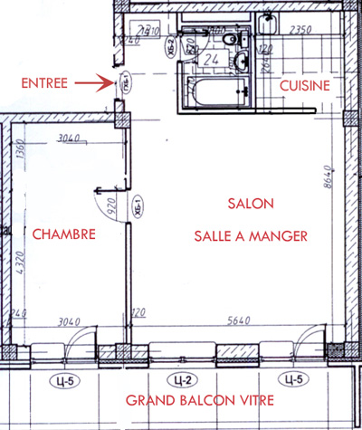 Plan appartement à loouer à Oulan Bator pour des expatriés français en Mongolie